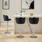 Tabourets de bar en velours VECELO, lot de 2/4, tabourets de bar réglables avec dossier, tabourets de comptoir sans accoudoirs, chaises de bar pivotantes pour pub ou îlot de cuisine