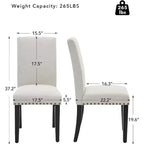 2 chaises de salle à manger rembourrées avec pieds en bois, chaises modernes sans accoudoirs pour salle à manger, cuisine, restaurant, salon, capacité de poids de 120 kg