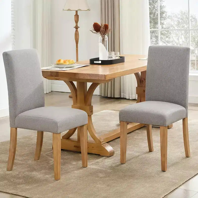 2 chaises de salle à manger rembourrées avec pieds en bois, chaises modernes sans accoudoirs pour salle à manger, cuisine, restaurant, salon, capacité de poids de 120 kg