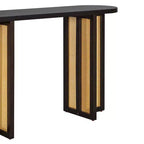 MAYEERTY Table Console Étroite en Rotin avec Rangement pour Salon Couloir Espresso