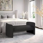 Banc en tissu bouclette noir Peyton, Meridian Furniture