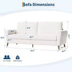 Acekool Canapé Bouclé 2 places - Canapé 3 places moderne avec pieds en bois, coussins moelleux et accoudoirs profilés