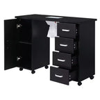 Table à ongles professionnelle noire Karlhome avec ventilateur et 4 tiroirs