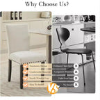 Lot de 2 chaises de salle à manger, chaises rembourrées pour salle à manger, chaises de cuisine en tissu avec pieds en bois cloutés et coussin rembourré, pour salon