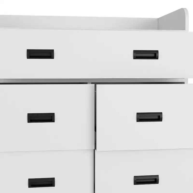 Commode de chambre moderne Okak avec 1 double tiroir et 4 tiroirs simples, grand meuble de rangement pour salon, couloir, entrée