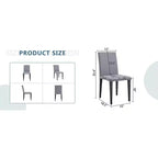 MAYEERTY Lot de 4 chaises de salle à manger en lin et coton gris clair, assise confortable et polyvalente