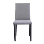 MAYEERTY Lot de 4 chaises de salle à manger en lin et coton gris clair, assise confortable et polyvalente