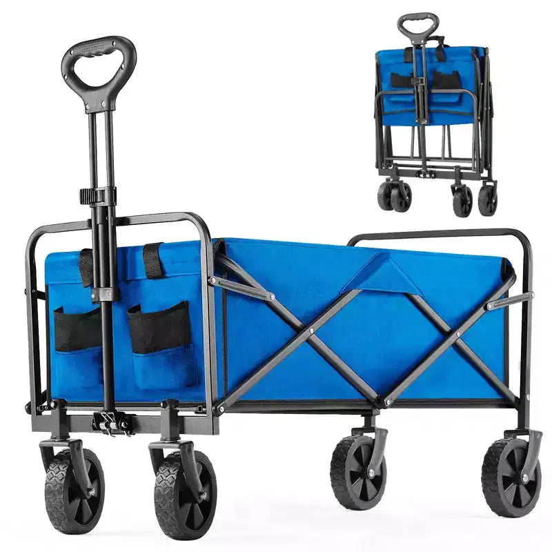 Chariot pliant tout-terrain robuste – Capacité de 150 kg pour le camping/les courses