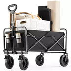 Chariot pliant tout-terrain robuste – Capacité de 150 kg pour le camping/les courses
