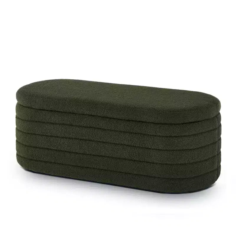 TUYOHW Banc ottoman de rangement moderne, banc de lit rembourré avec rangement, tabouret de lit avec charnière de sécurité pour chambre à coucher, vert foncé