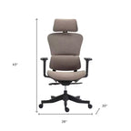 Lot de deux chaises de bureau pivotantes et roulantes HomeRoots, marron et noir, réglables en hauteur