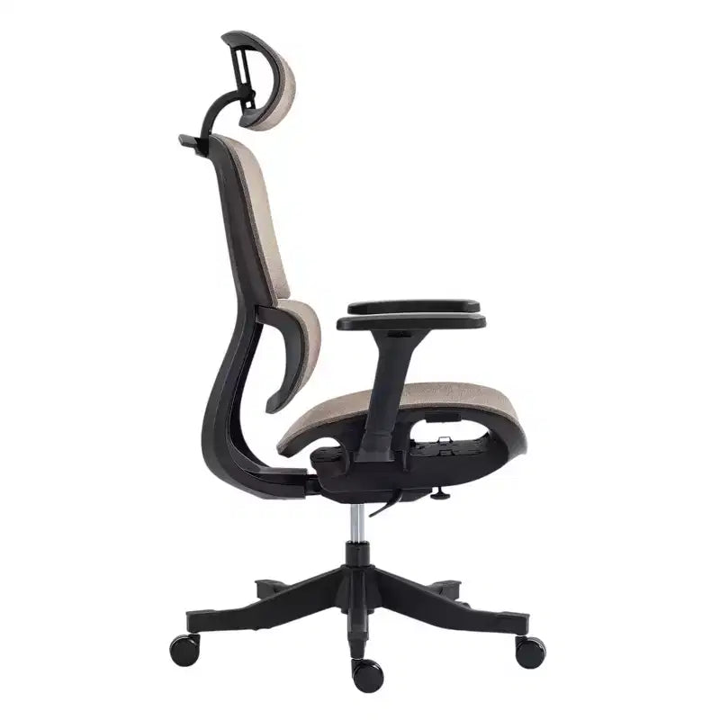 Lot de deux chaises de bureau pivotantes et roulantes HomeRoots, marron et noir, réglables en hauteur
