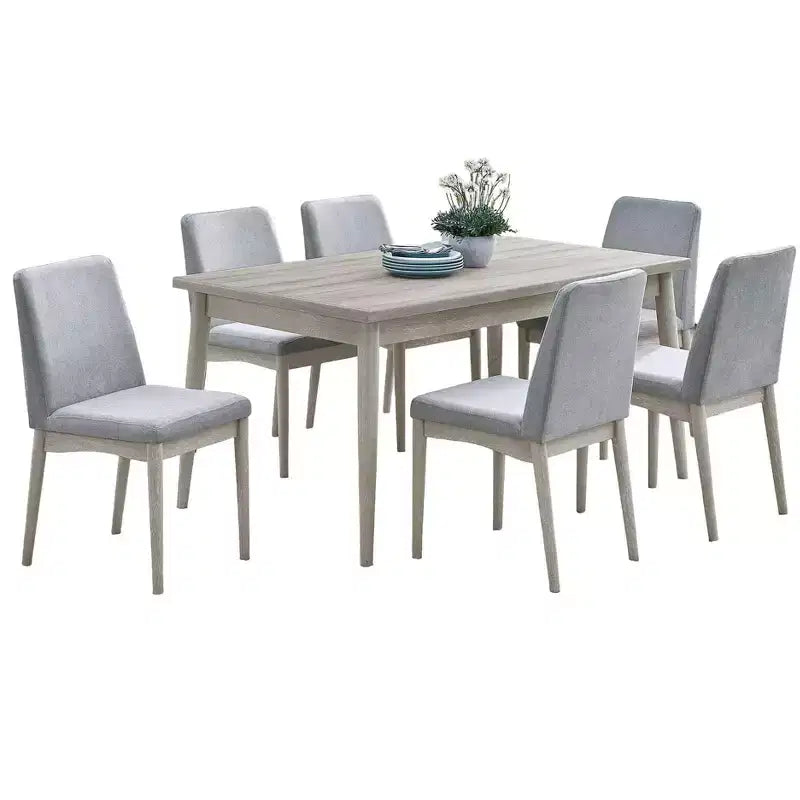 Okak Table à manger en bois d'hévéa massif naturel, table de cuisine rectangulaire pour grande famille, meubles de salle à manger