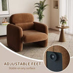 Fauteuil d'appoint moderne, Fauteuil de salon à ossature bois, Fauteuil de lecture confortable pour Salon, Chambre à coucher, Appartement, Coin