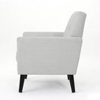 GDFStudio Teche Fauteuil club capitonné en tissu, style Mid-Century Modern, avec pieds évasés