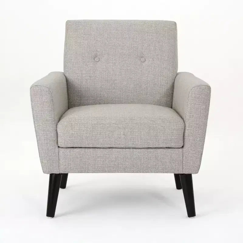 GDFStudio Teche Fauteuil club capitonné en tissu, style Mid-Century Modern, avec pieds évasés