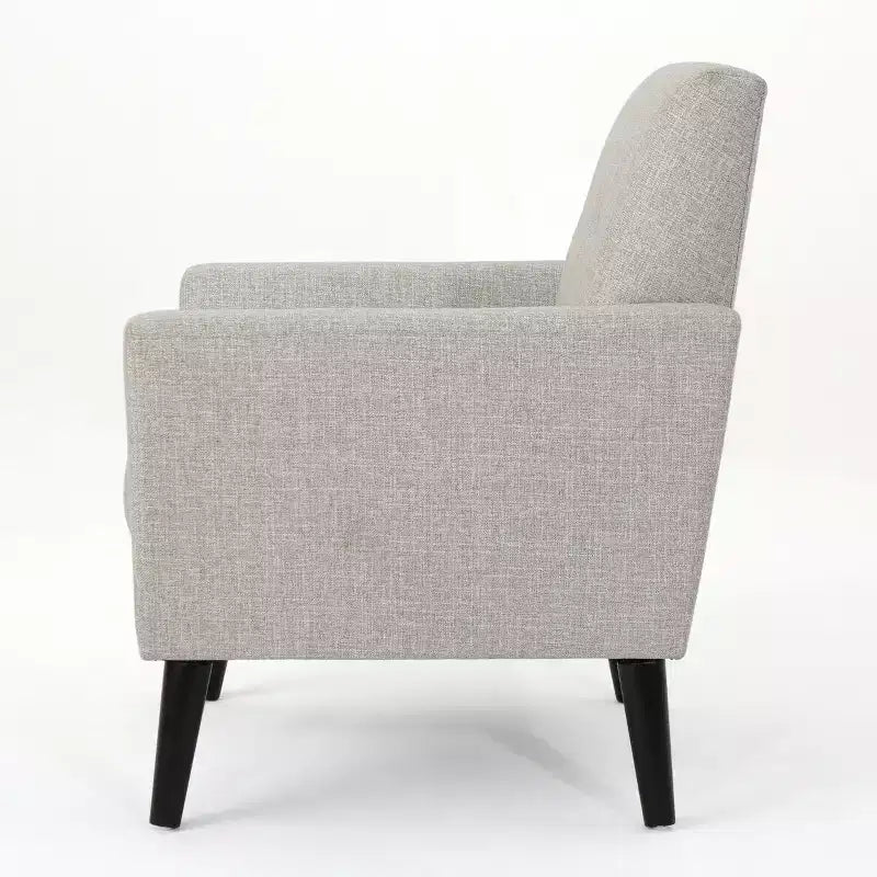 GDFStudio Teche Fauteuil club capitonné en tissu, style Mid-Century Modern, avec pieds évasés