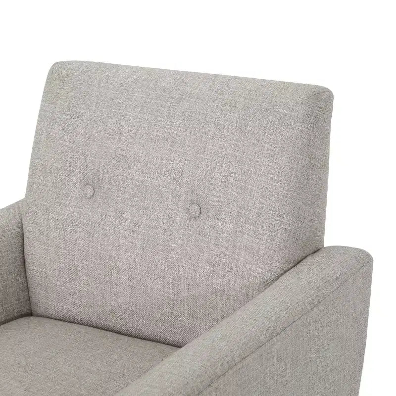GDFStudio Teche Fauteuil club capitonné en tissu, style Mid-Century Modern, avec pieds évasés
