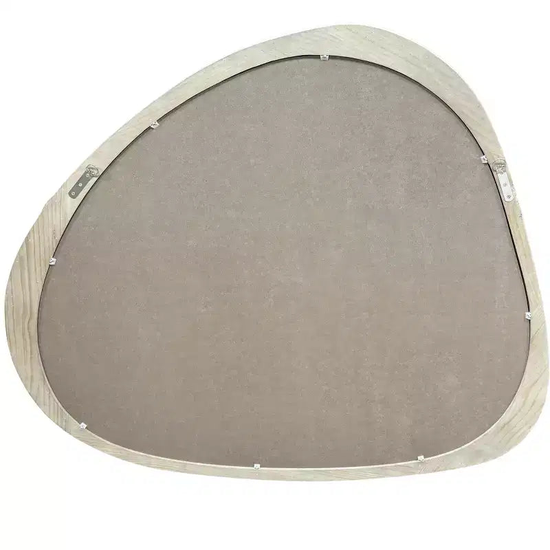 Miroir Asymétrique en Bois Massif 45 Pouces, Miroir Mural avec Cadre en Bois, Grand Miroir de Chambre/Coiffeuse