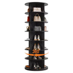 7 Tier Rotating Shoe Rack Tower, Free Standing Spinning Shoes Organizer, 360Revolving Vertical Spinning Shoe Display, Round Shoes Storage Rack