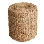 JONATHAN Y Zoey Modern Coastal Hand-Woven Hyacinth Stool