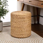 Tabouret moderne tressé en jacinthe d'eau JONATHAN Y Zoey Coastal
