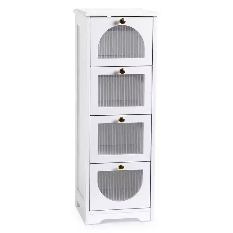 Meuble de Salle de Bain Fin sur Pied - Petit Organisateur de Rangement avec Tiroirs, 30 x 30 x 84 cm