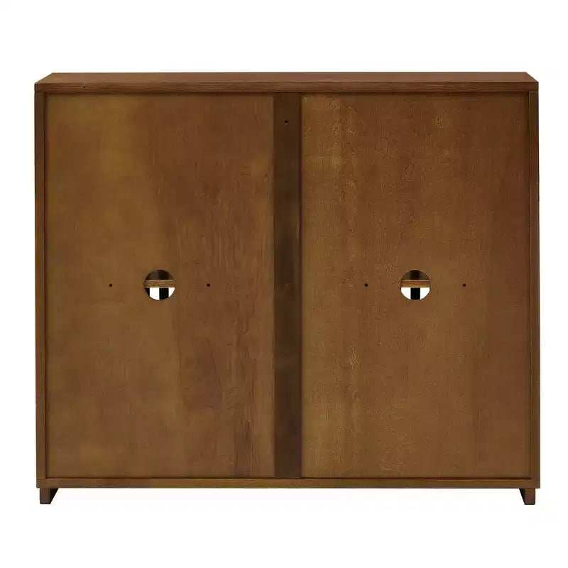 Bahut moderne en rotin Okak avec rangement multicouche, buffet de café en bois massif pour cuisine/entrée/salle à manger/salon