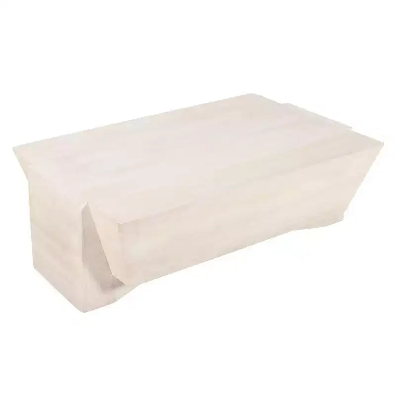 Table Basse Royal Hampton | 45 Table Rectangulaire en Bois de Mangue Faite à la Main | Base Solide Asymétrique