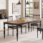Table de salle à manger rectangulaire Senfot de 180 cm pour 8 personnes, table de cuisine rustique de style ferme avec grand plateau, longue table de salle à manger en bois avec pieds robustes