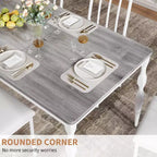 Table de salle à manger rectangulaire Senfot de 180 cm pour 8 personnes, table de cuisine rustique de style ferme avec grand plateau, longue table de salle à manger en bois avec pieds robustes