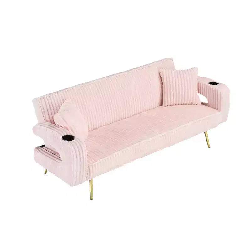 Canapé Zeus & Ruta minimaliste en velours côtelé avec coussins décoratifs