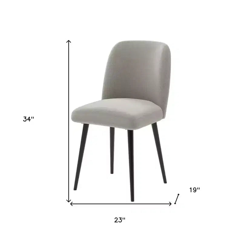 HomeRoots – Ensemble de deux chaises de salle à manger latérales en tissu rembourré gris et noir