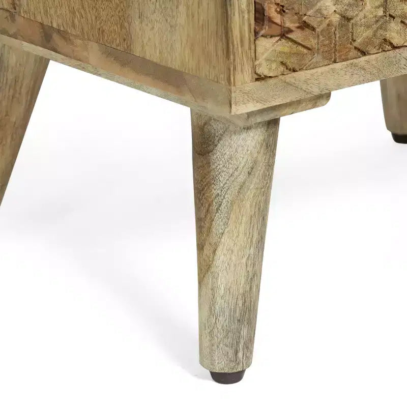 GDFStudio Stowe Chevet bohème fait main en bois de manguier à 3 tiroirs