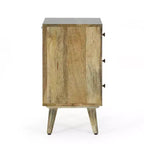 GDFStudio Stowe Chevet bohème fait main en bois de manguier à 3 tiroirs
