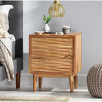 GDFStudio Luttrell Boho Handmade Acacia Wood Nightstand