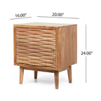Table de chevet bohème faite main en bois d'acacia Luttrell de GDFStudio