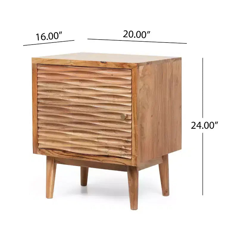 Table de chevet bohème faite main en bois d'acacia Luttrell de GDFStudio