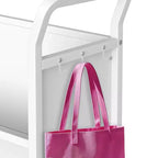 Chariot à Livres sur Roues, Organisateur de Bibliothèque Mobile Robuste, Chariot de Bibliothèque Roulant Simple Face en V pour Bureau École Maison, Blanc