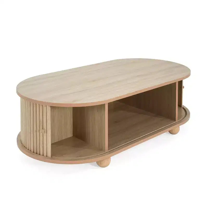 Table basse ovale avec porte accordéon - ModernLuxe