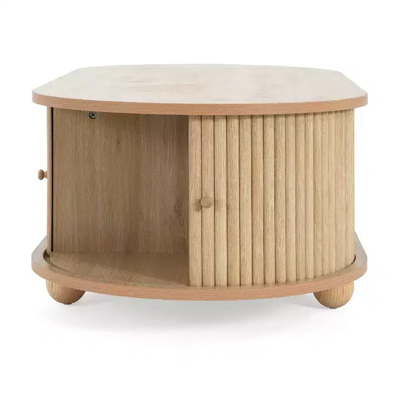 Table basse ovale avec porte accordéon - ModernLuxe