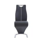HomeRoots Set of Two Gray White and Silver Upholstered Dining Side Chairs