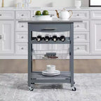 30Mobile Îlot de Cuisine Roulant Chariot de Service avec Tiroir Inférieur et Panier de Rangement Coulissant en Fil de Fer