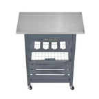 30Mobile Îlot de Cuisine Roulant Chariot de Service avec Tiroir Inférieur et Panier de Rangement Coulissant en Fil de Fer