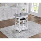 30Mobile Îlot de Cuisine Roulant Chariot de Service avec Tiroir Inférieur et Panier de Rangement Coulissant en Fil de Fer