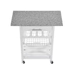 30Mobile Îlot de Cuisine Roulant Chariot de Service avec Tiroir Inférieur et Panier de Rangement Coulissant en Fil de Fer