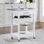 30Mobile Îlot de Cuisine Roulant Chariot de Service avec Tiroir Inférieur et Panier de Rangement Coulissant en Fil de Fer