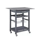 30Mobile Îlot de Cuisine Roulant Chariot de Service avec Tiroir Inférieur et Panier de Rangement Coulissant en Fil de Fer