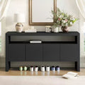 Merax Modern 4-Door Sideboard with Open Shelf