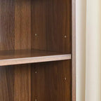MAYEERTY Étagère Tour Multimédia à 8 Niveaux, Bibliothèque Haute et Étroite avec Étagères Réglables pour Salon, Noyer